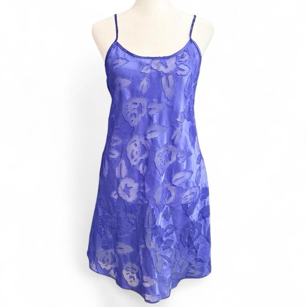 Vintage 90s Inner Most Purple Floral Slip Dress XS